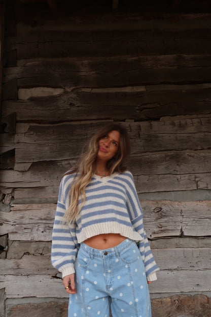 Malibu Stripe Crop Sweater