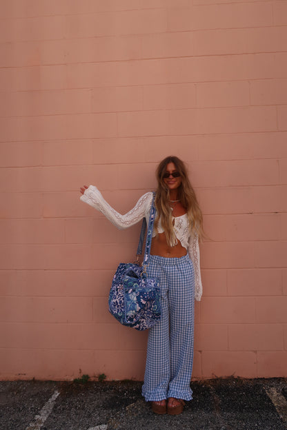 Blu Air Gingham Ruffle Pant