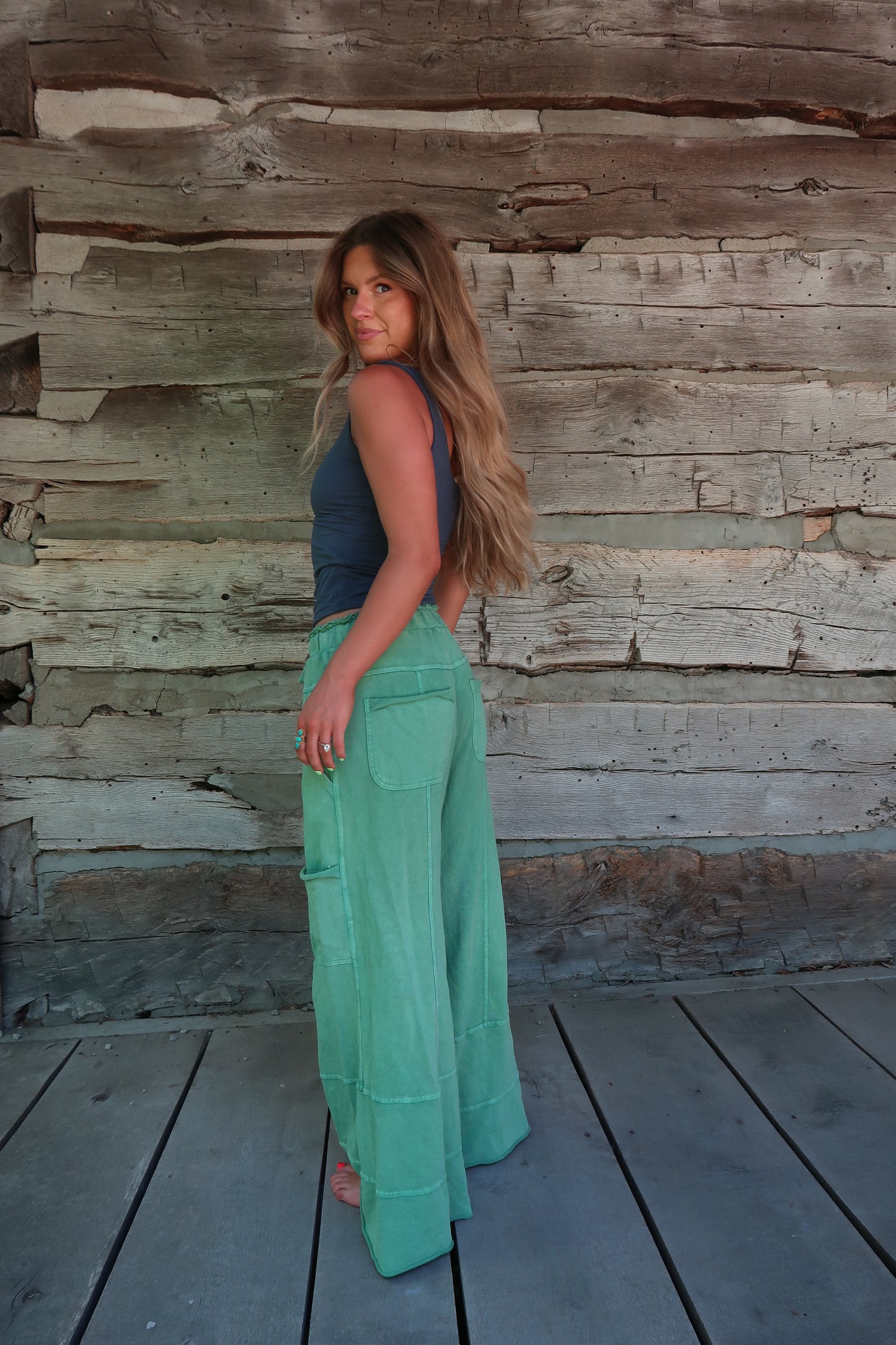 Evergreen Wide Leg Cargo Pant