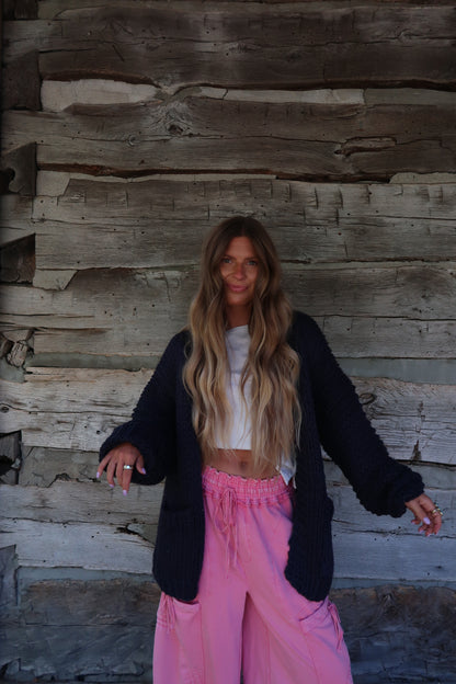 Navy Heart Cardi