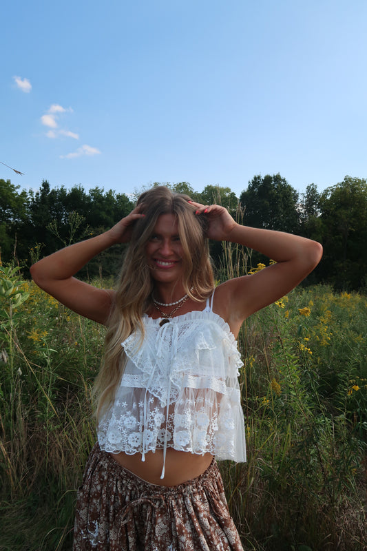 Lou Sheer Ruffle Tank