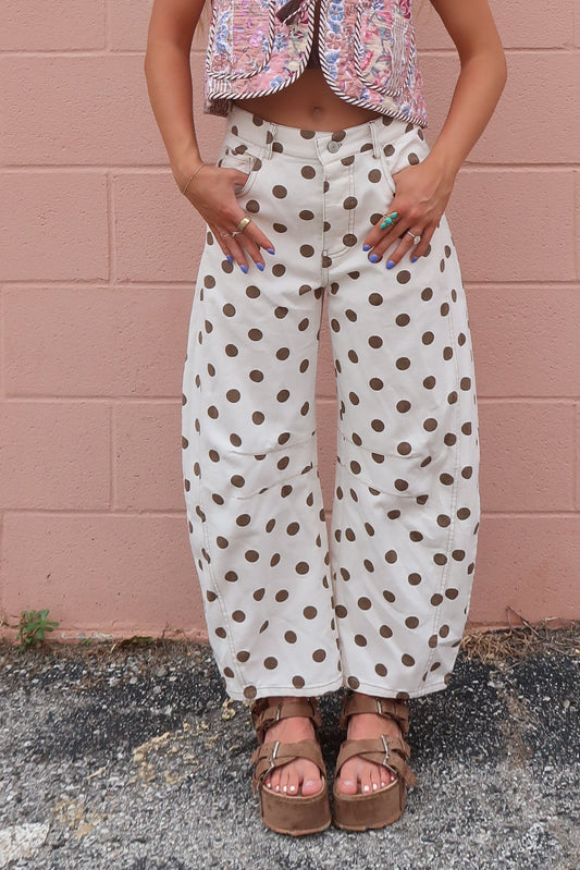 Teddy Dot Barrel Jeans
