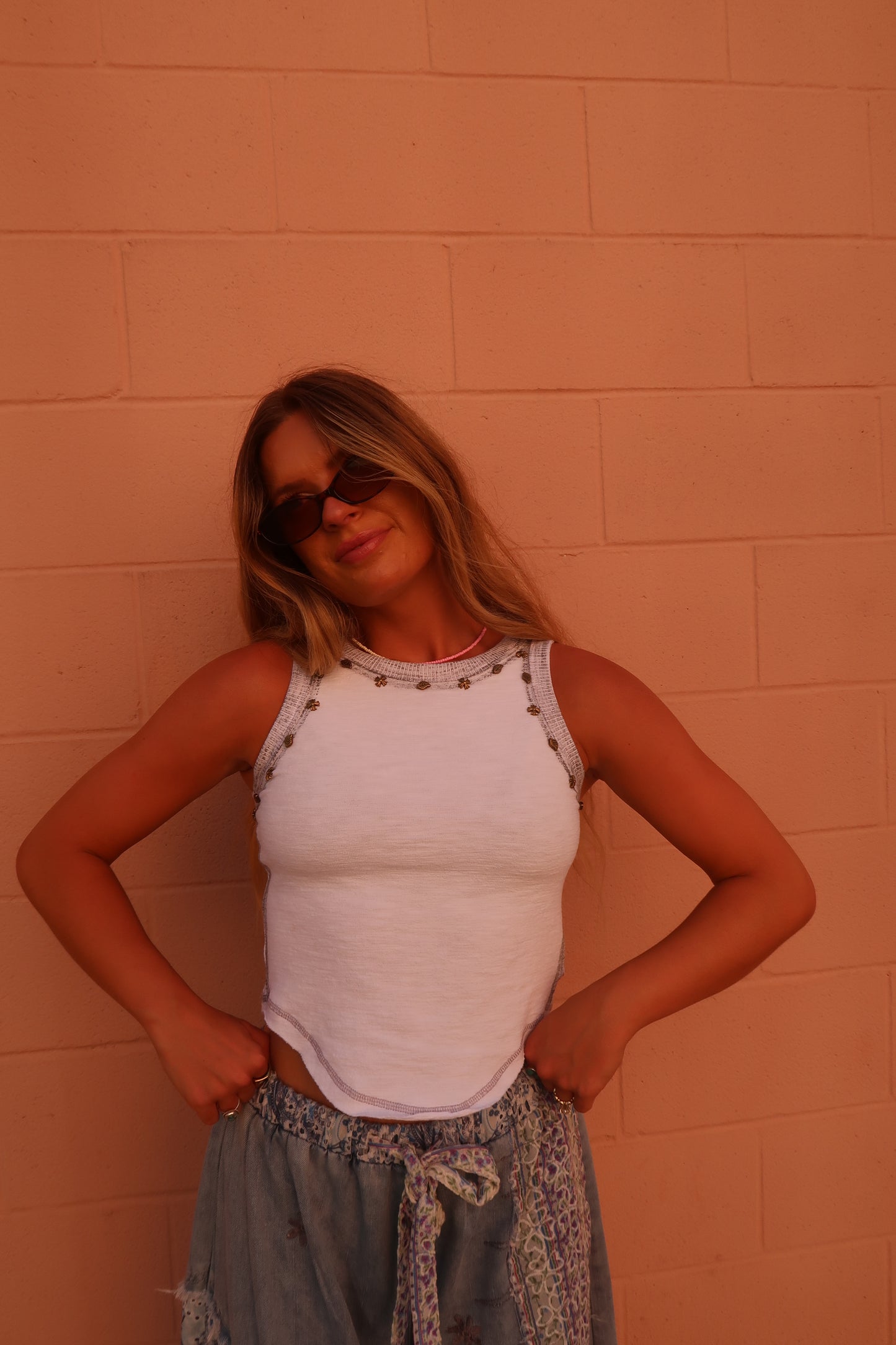 Ivory Studded Tank
