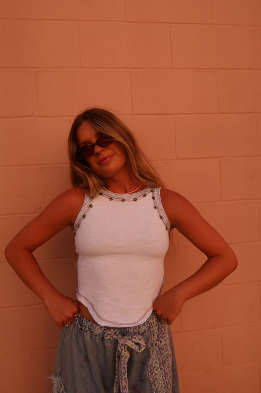 Ivory Studded Tank
