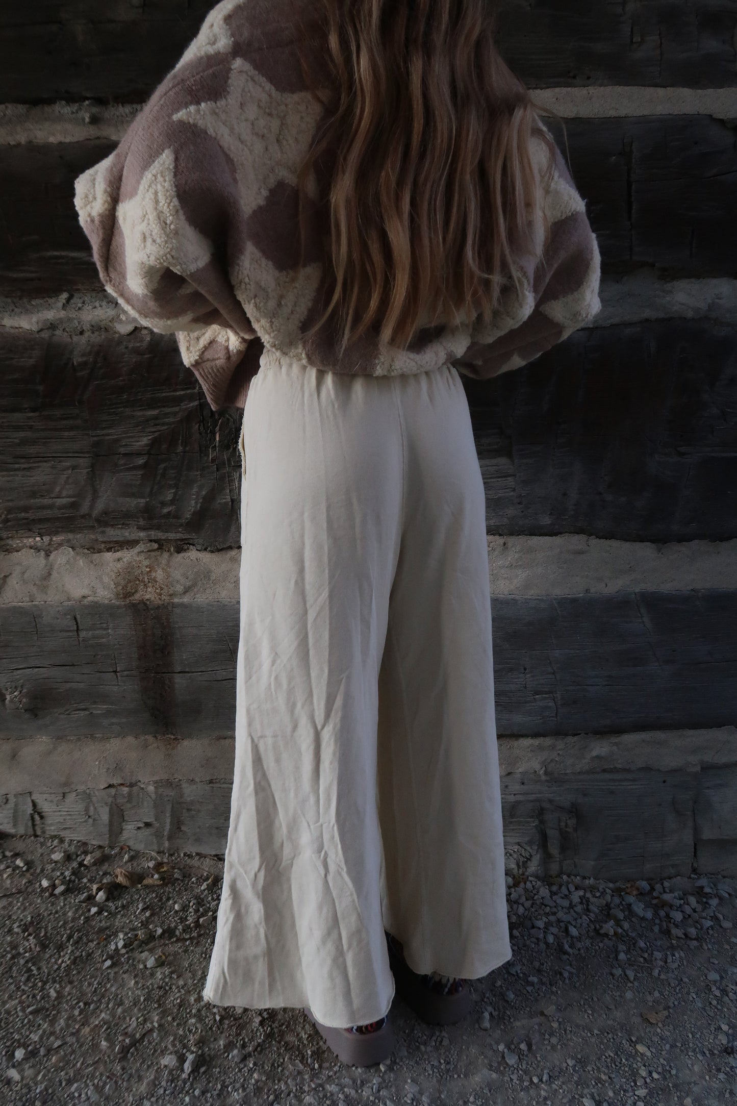 Heavy Cream Wide Leg Crop Pant