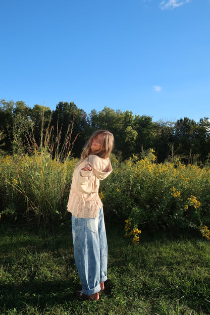 Sand Ruffle Hoodie