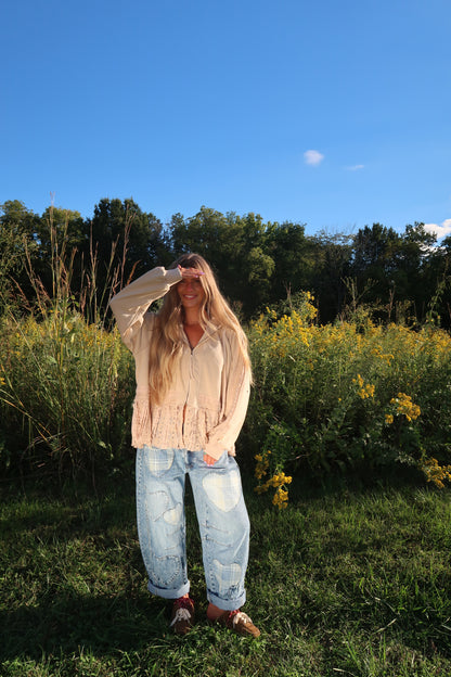 Sand Ruffle Hoodie