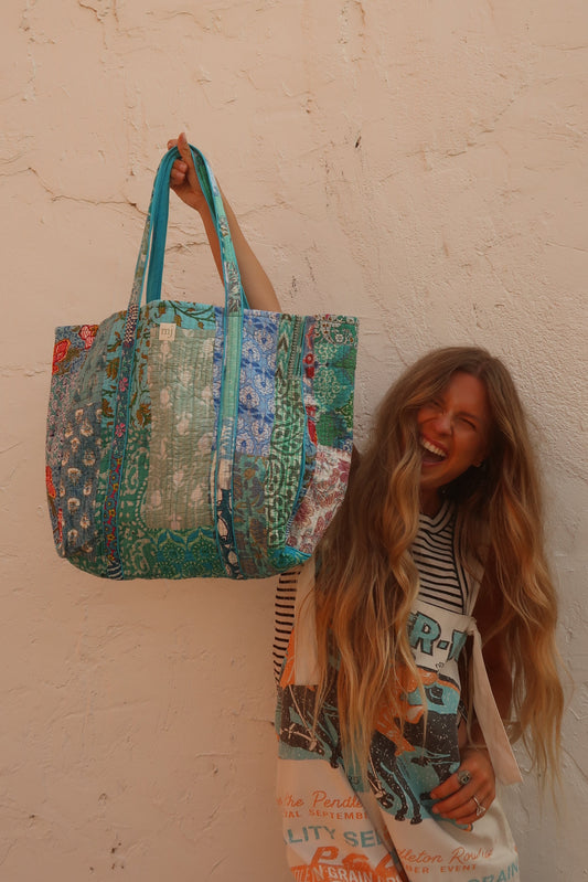 MJ Quilted Tote Bag