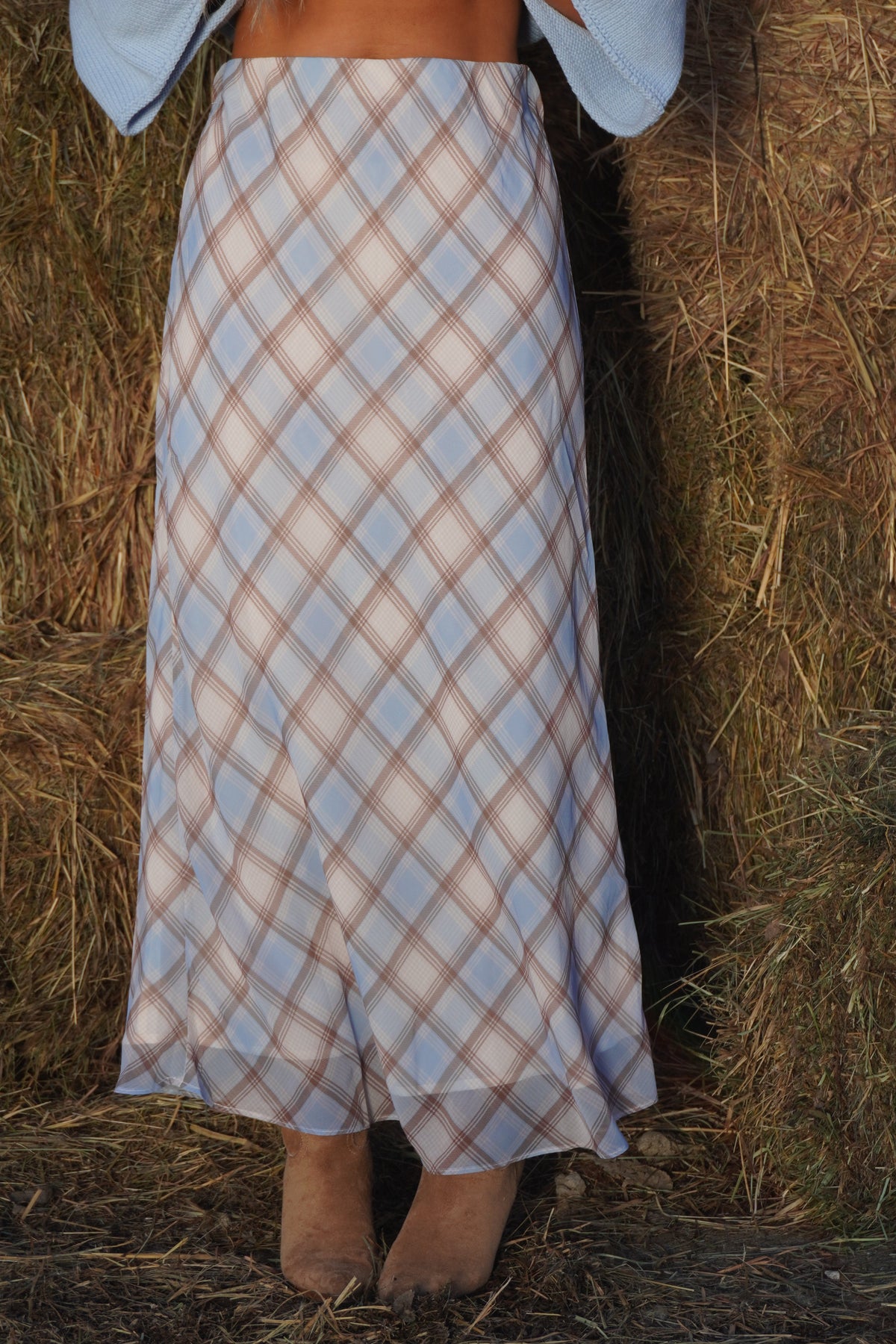 Randy Plaid Maxi Skirt