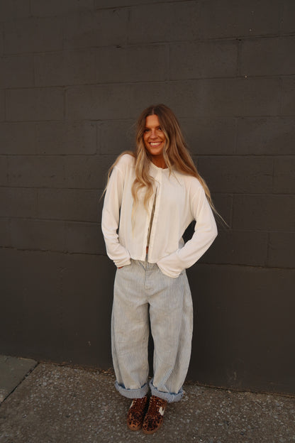 Dove Button Front Cardi