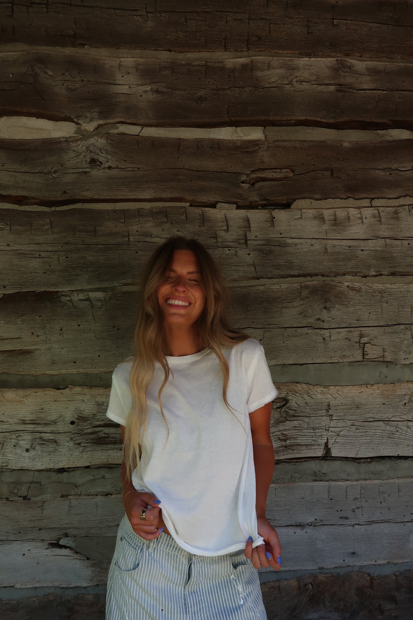 Ivory Washed Boxy Cotton Tee