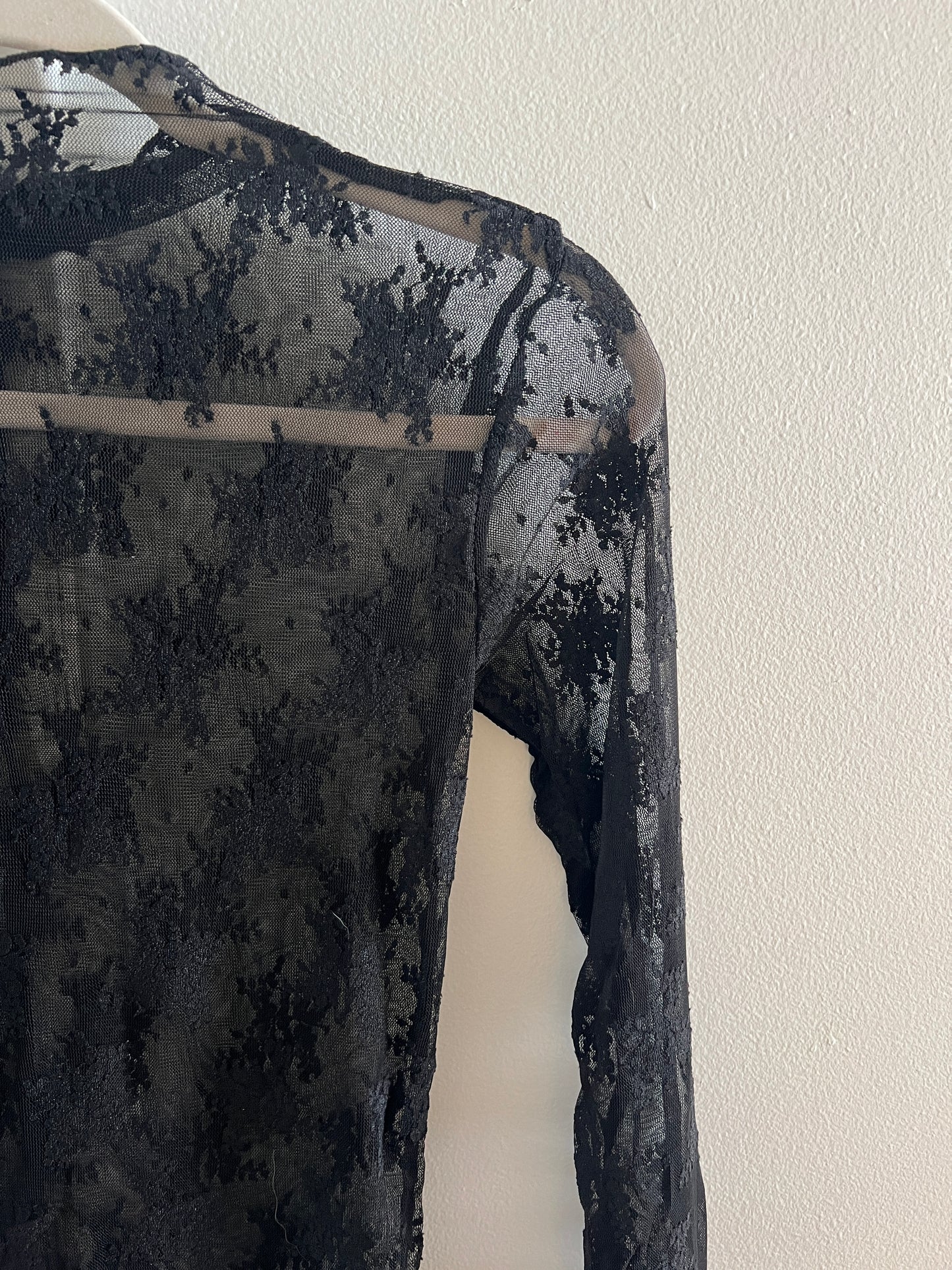 Black Lace Sheer Long Sleeve