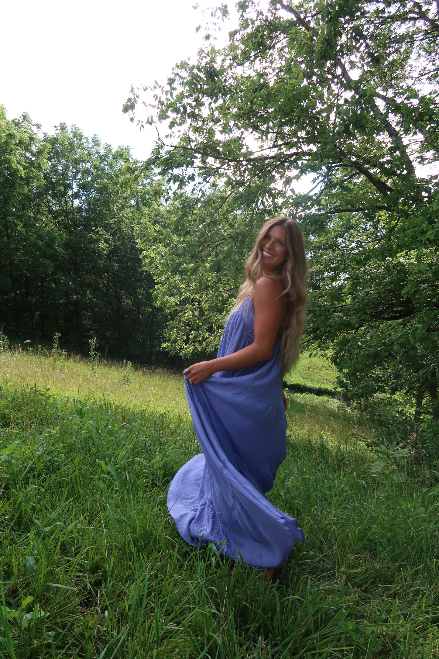 Saphire Sun Lace Maxi Dress