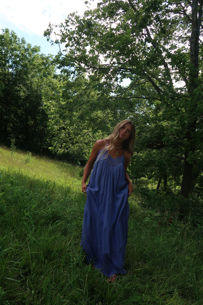Saphire Sun Lace Maxi Dress