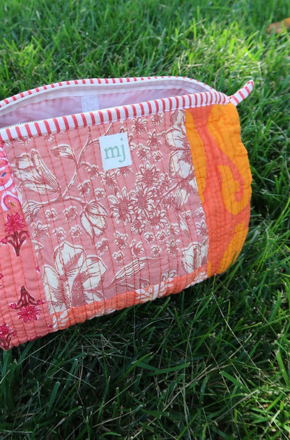 Clementine Quilted Cosmetic Bag