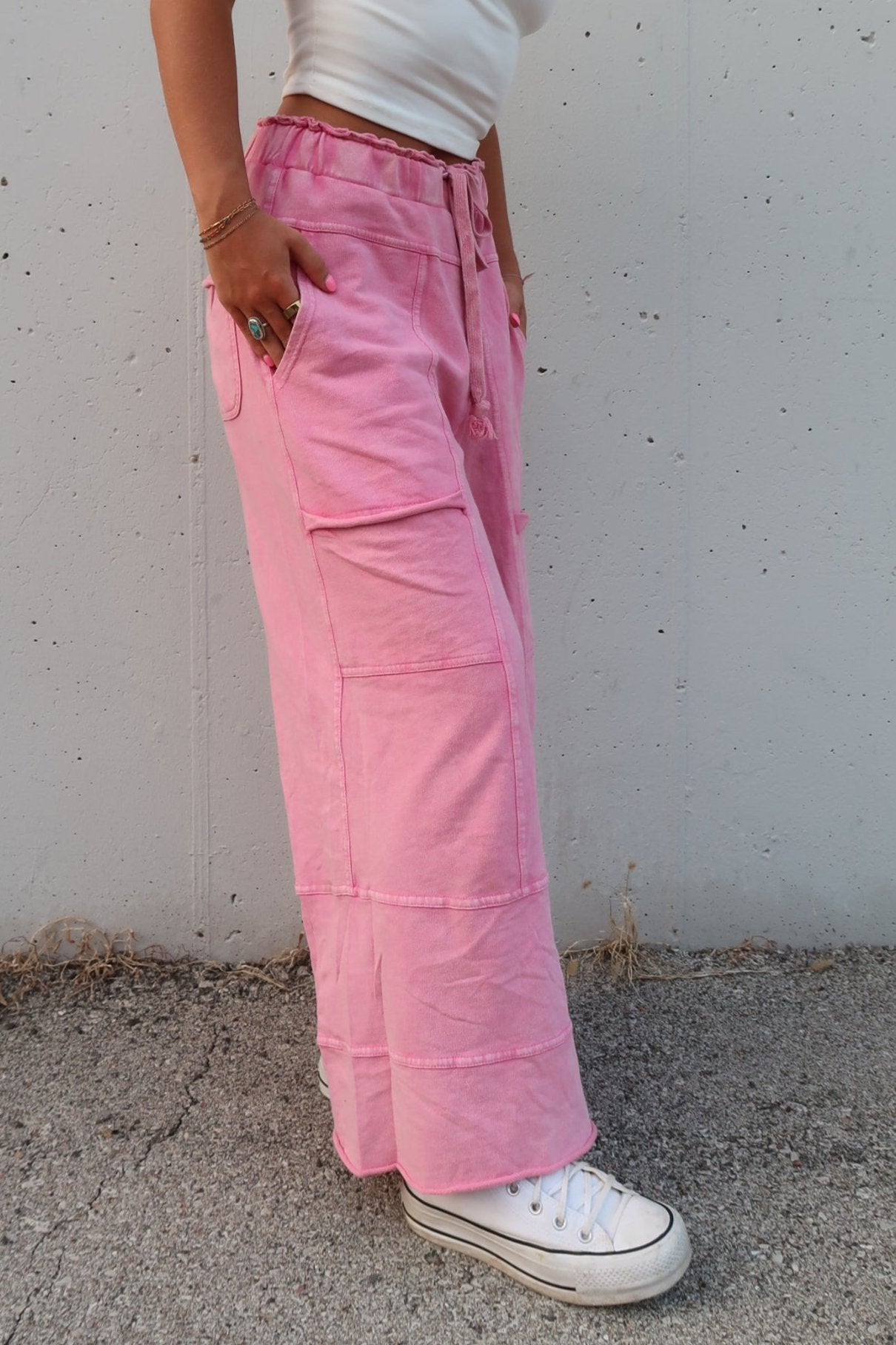 Bubblegum Wide Leg Cargo Pant