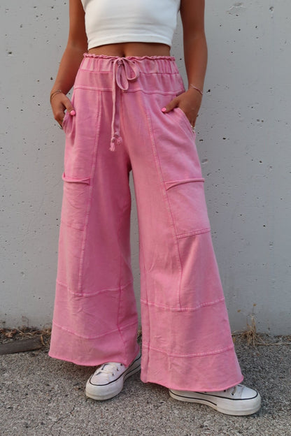 Bubblegum Wide Leg Cargo Pant