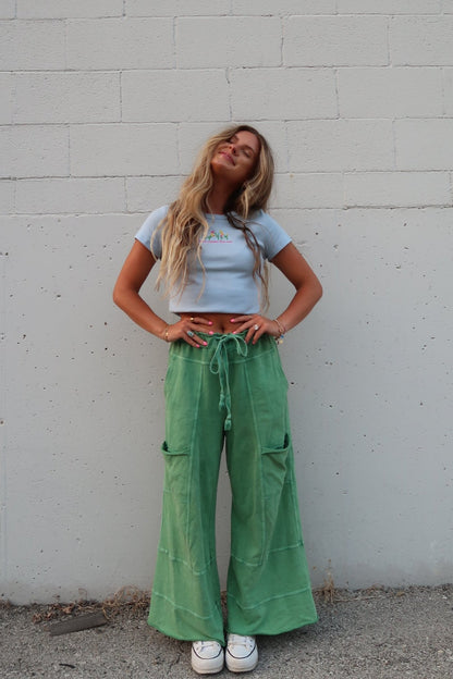 Evergreen Wide Leg Cargo Pant