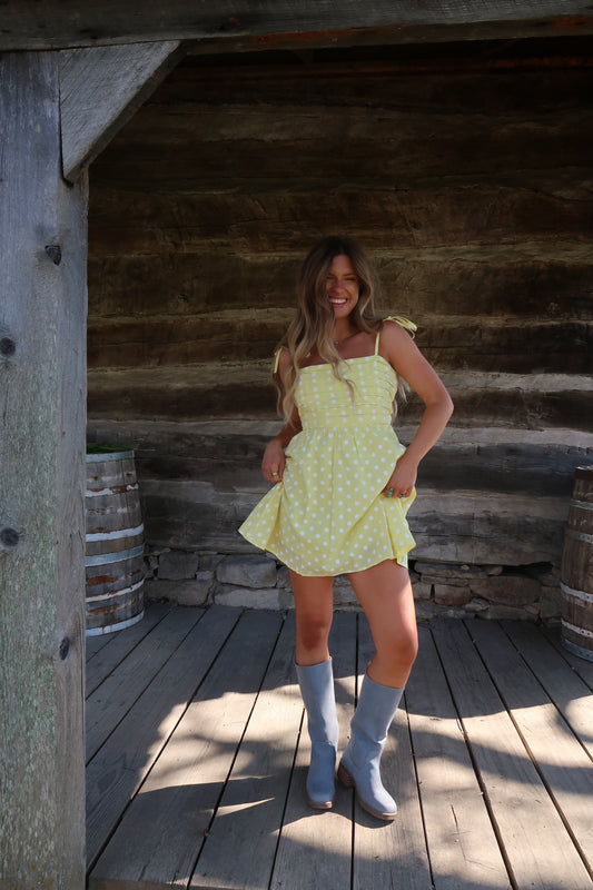 Buttercup Polka dot Dress