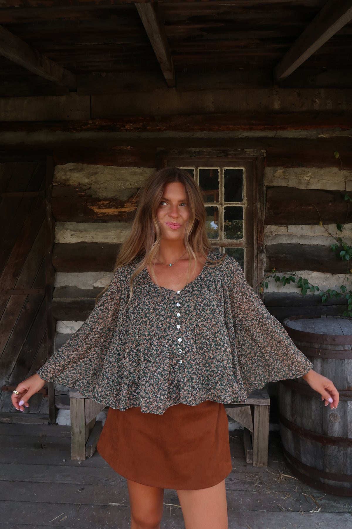 Forest Free Spirit Flutter Top
