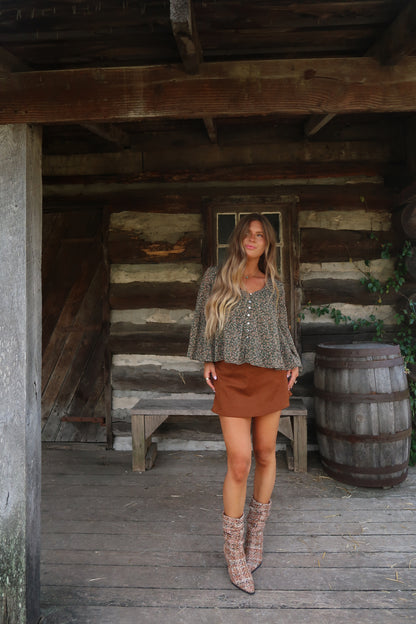 Forest Free Spirit Flutter Top