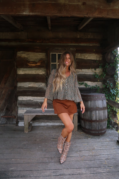 Forest Free Spirit Flutter Top
