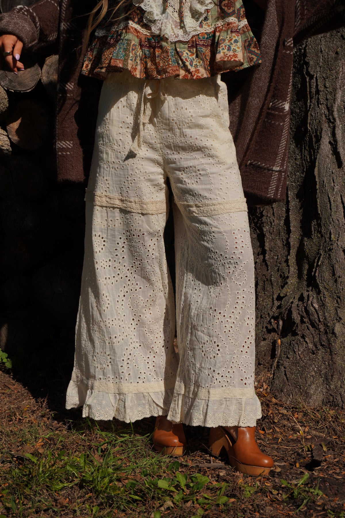 Cream of the Crop Eyelet Pants