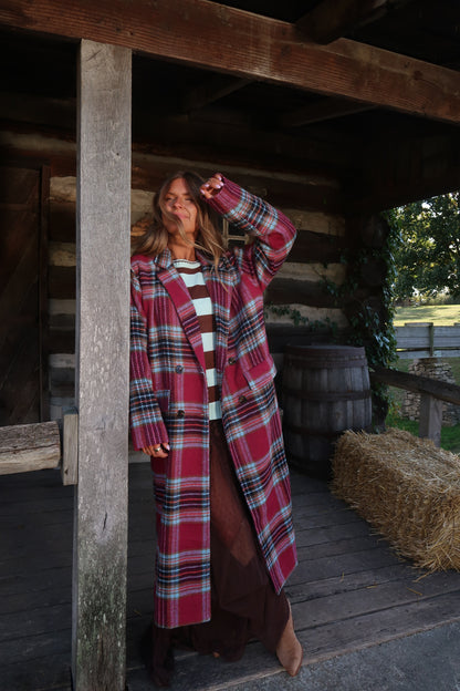 Main Character Plaid Trench